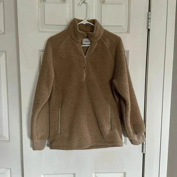 Goodfellow & Co Brown Sherpa Pullover Size Small - Picture 1 of 4
